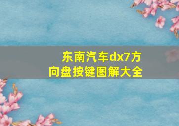 东南汽车dx7方向盘按键图解大全