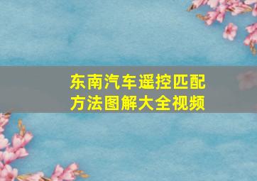 东南汽车遥控匹配方法图解大全视频