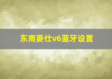 东南菱仕v6蓝牙设置