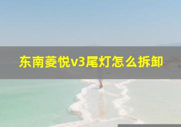 东南菱悦v3尾灯怎么拆卸