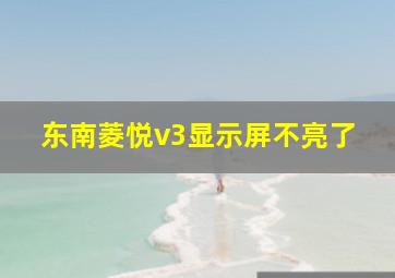 东南菱悦v3显示屏不亮了