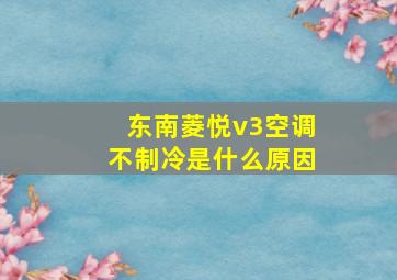 东南菱悦v3空调不制冷是什么原因