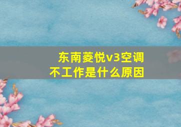 东南菱悦v3空调不工作是什么原因