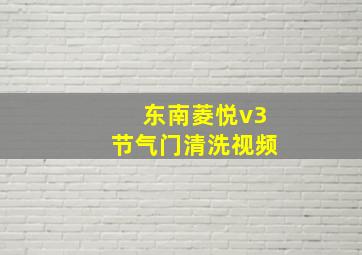 东南菱悦v3节气门清洗视频