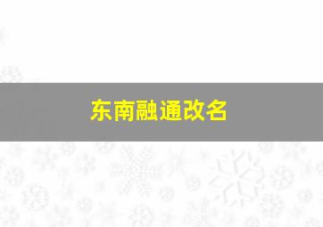 东南融通改名