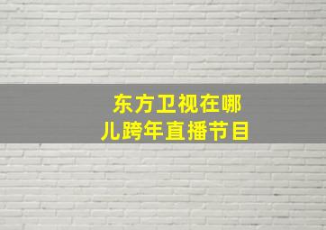 东方卫视在哪儿跨年直播节目