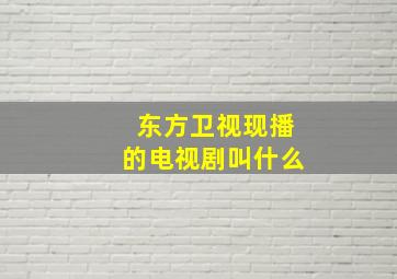 东方卫视现播的电视剧叫什么