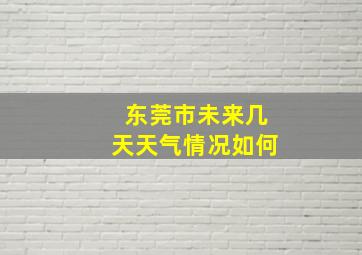 东莞市未来几天天气情况如何