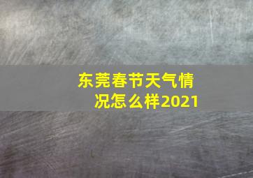 东莞春节天气情况怎么样2021