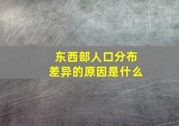 东西部人口分布差异的原因是什么