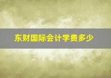 东财国际会计学费多少