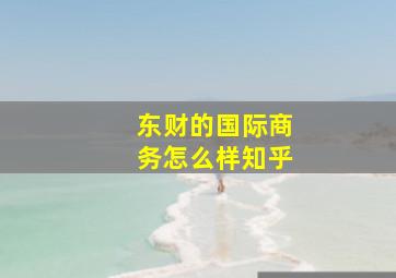 东财的国际商务怎么样知乎