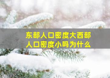 东部人口密度大西部人口密度小吗为什么