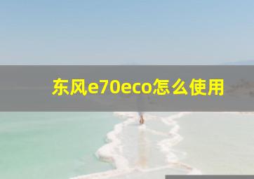 东风e70eco怎么使用