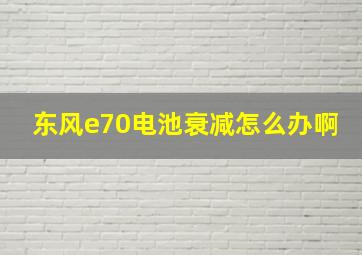 东风e70电池衰减怎么办啊