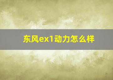 东风ex1动力怎么样