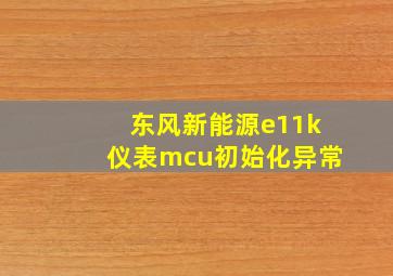 东风新能源e11k仪表mcu初始化异常