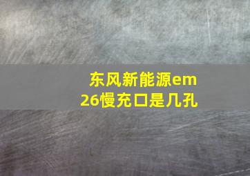 东风新能源em26慢充口是几孔