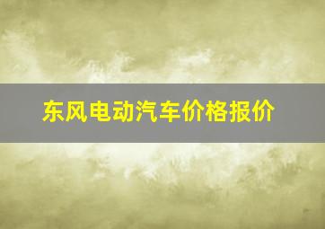 东风电动汽车价格报价