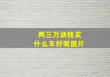 两三万块钱买什么车好呢图片