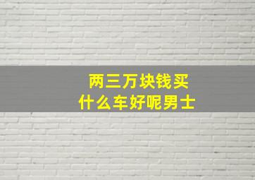 两三万块钱买什么车好呢男士