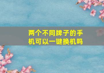 两个不同牌子的手机可以一键换机吗