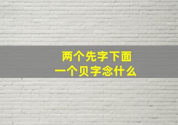 两个先字下面一个贝字念什么