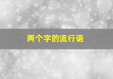 两个字的流行语