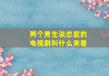 两个男生谈恋爱的电视剧叫什么来着