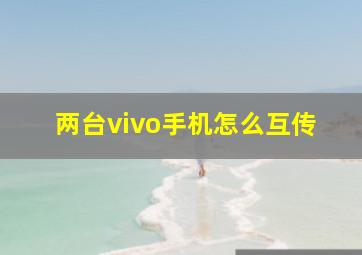 两台vivo手机怎么互传