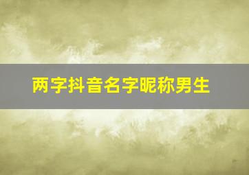 两字抖音名字昵称男生