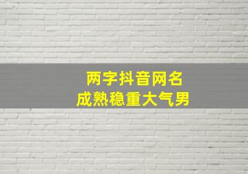 两字抖音网名成熟稳重大气男