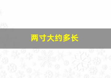 两寸大约多长