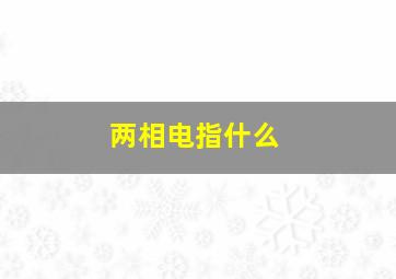 两相电指什么