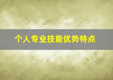 个人专业技能优势特点