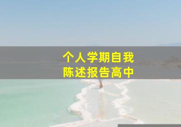 个人学期自我陈述报告高中