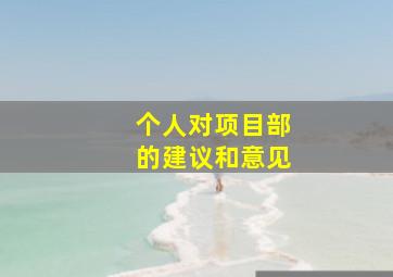 个人对项目部的建议和意见