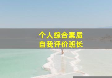 个人综合素质自我评价班长