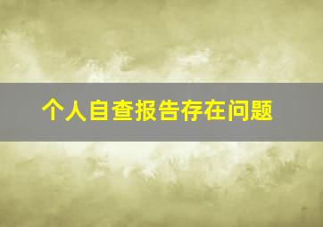 个人自查报告存在问题