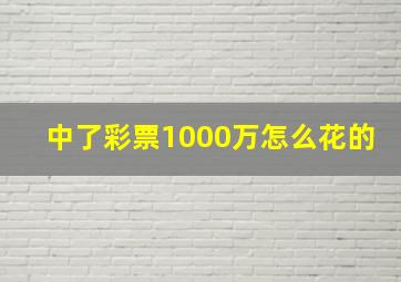 中了彩票1000万怎么花的