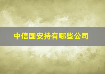 中信国安持有哪些公司