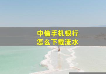 中信手机银行怎么下载流水