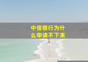 中信银行为什么申请不下来