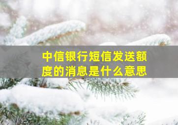 中信银行短信发送额度的消息是什么意思