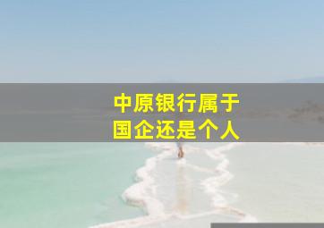 中原银行属于国企还是个人