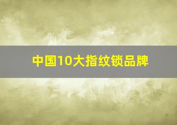 中国10大指纹锁品牌