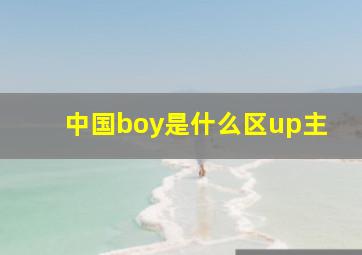 中国boy是什么区up主