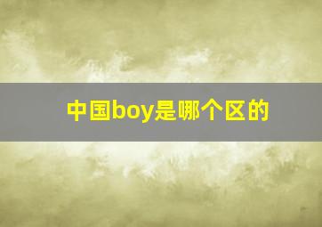 中国boy是哪个区的