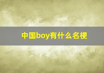 中国boy有什么名梗