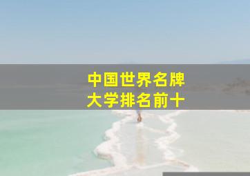 中国世界名牌大学排名前十